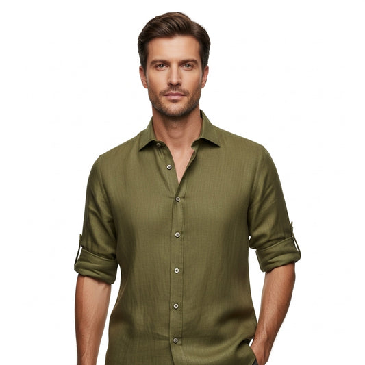 VALOTI Classic Cotton Shirt – Forest Green